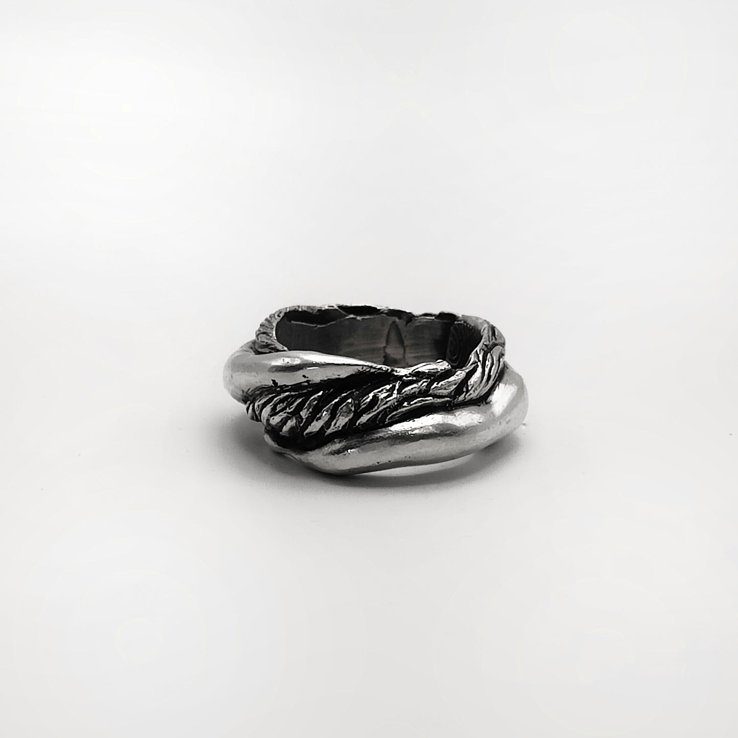 OLIVE WOOD SILVER RING IIIII