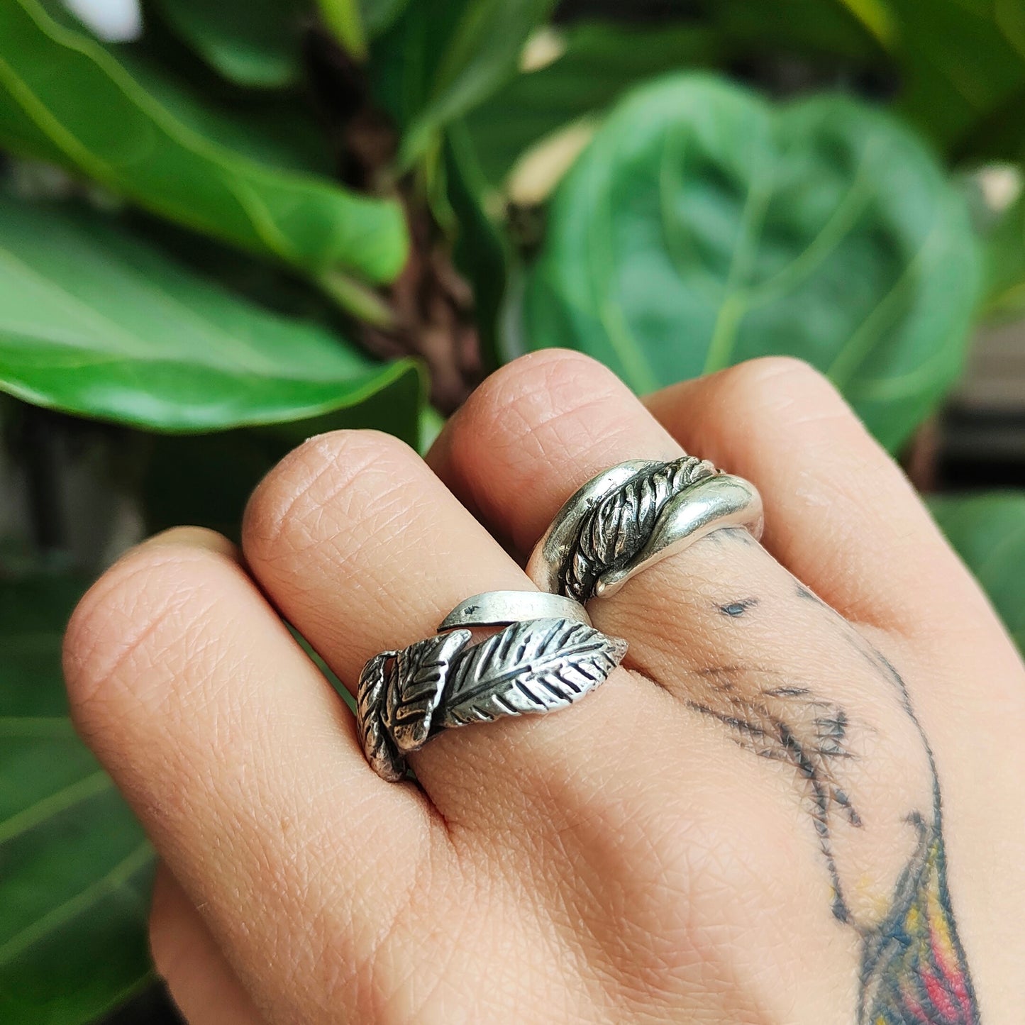 OLIVE WOOD SILVER RING IIIII