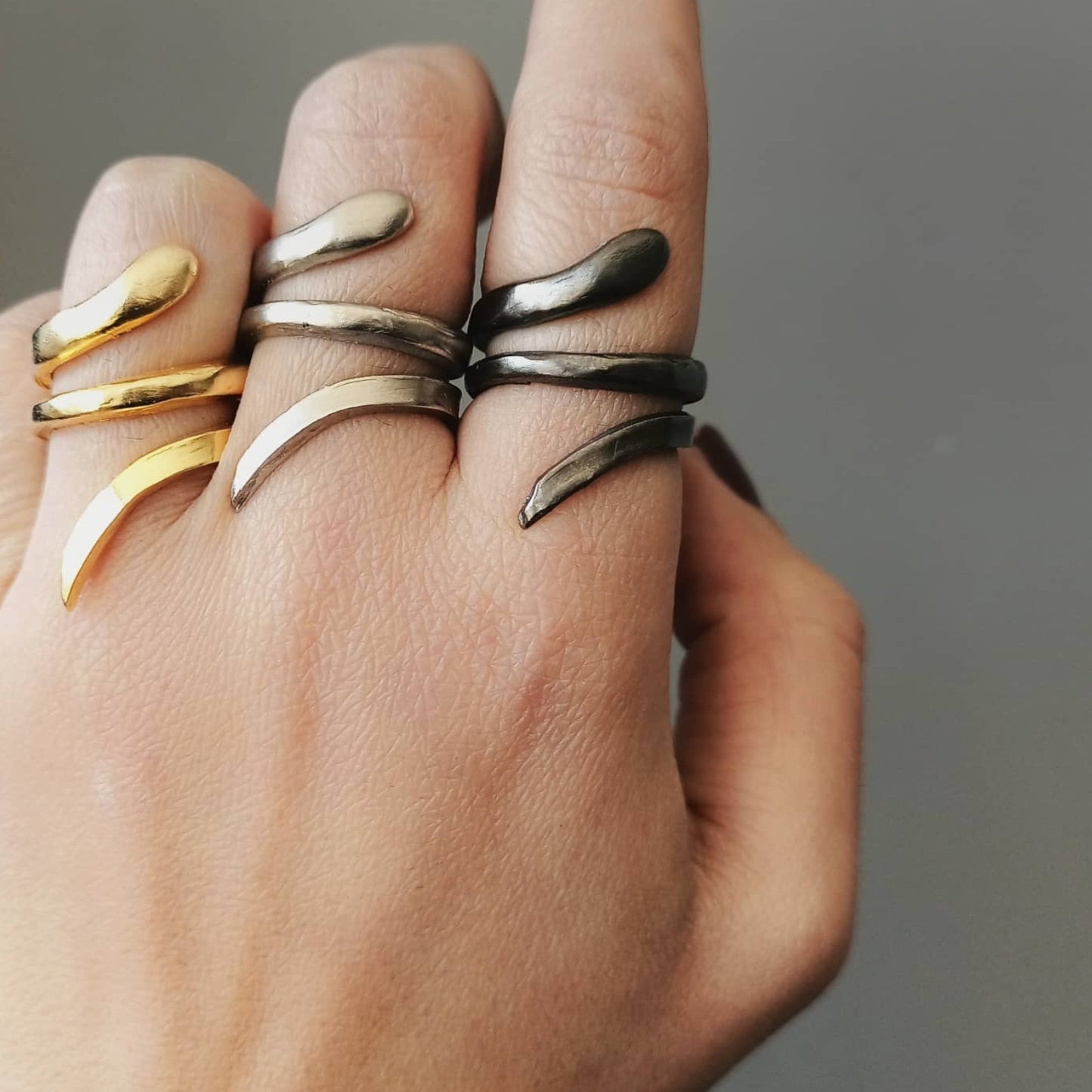 MINIMAL SNAKE SILVER RING