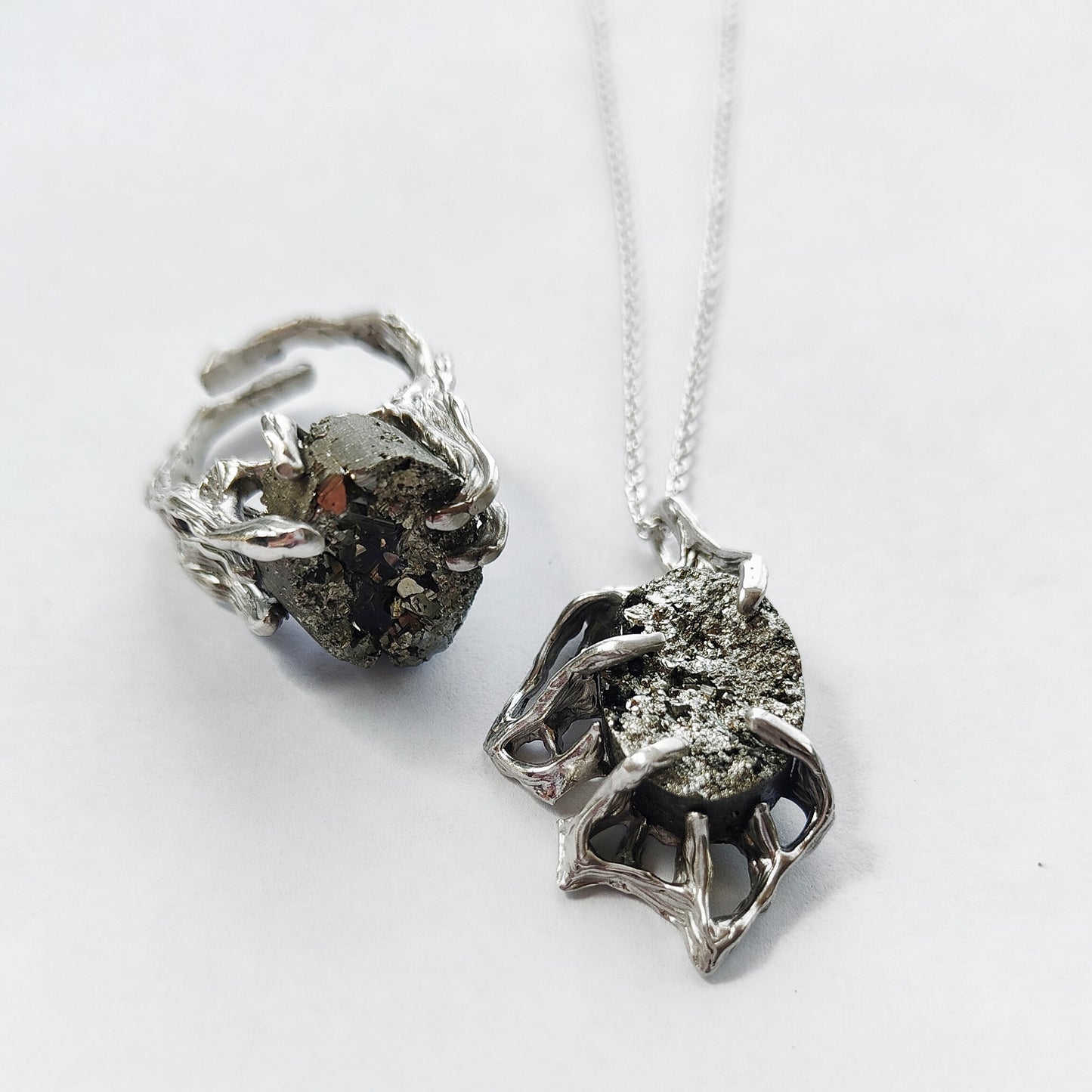 ONE-OFF PYRITE SILVER RING