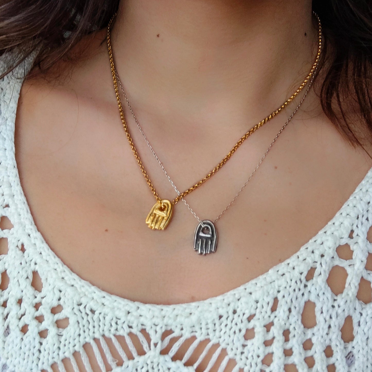 KHAMSA SILVER NECKLACE