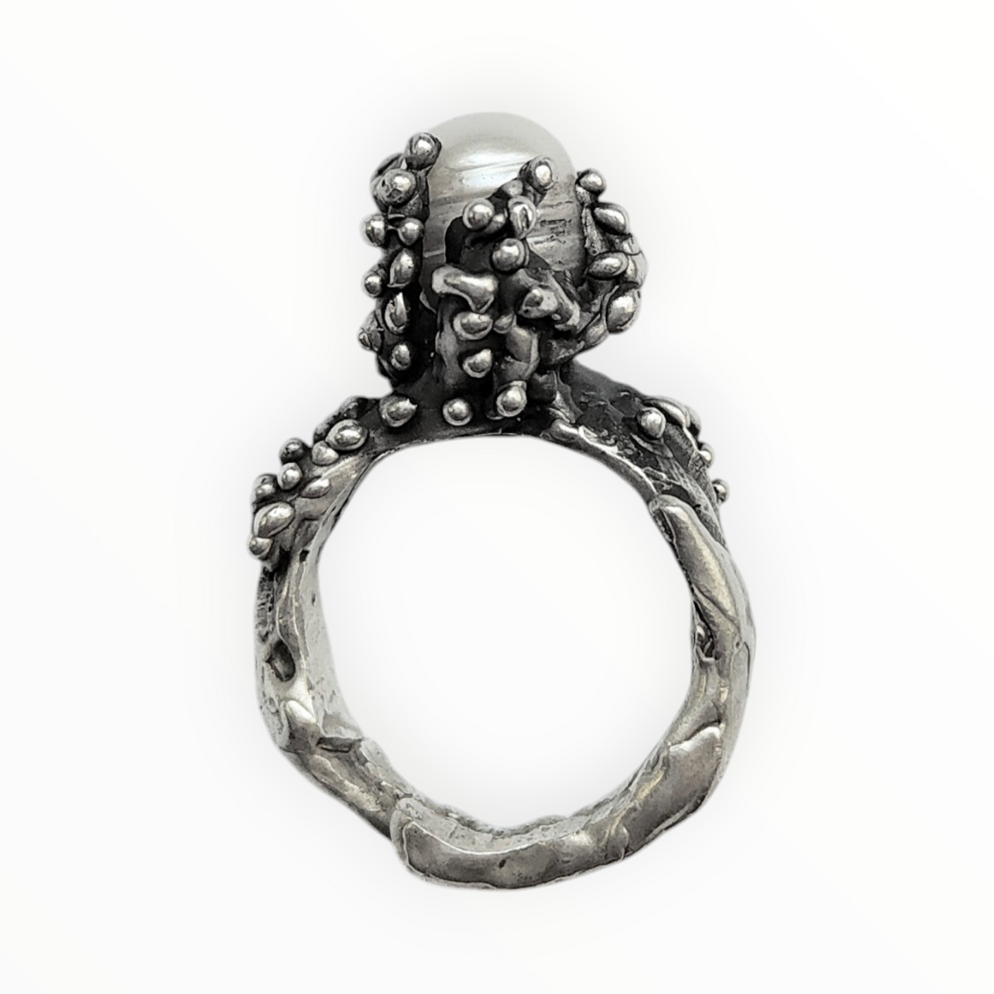 ONE-OFF PEARL SILVER RING