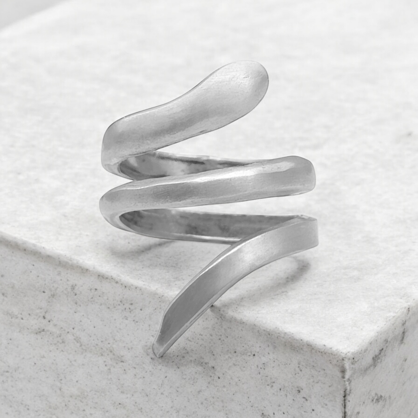 MINIMAL SNAKE SILVER RING