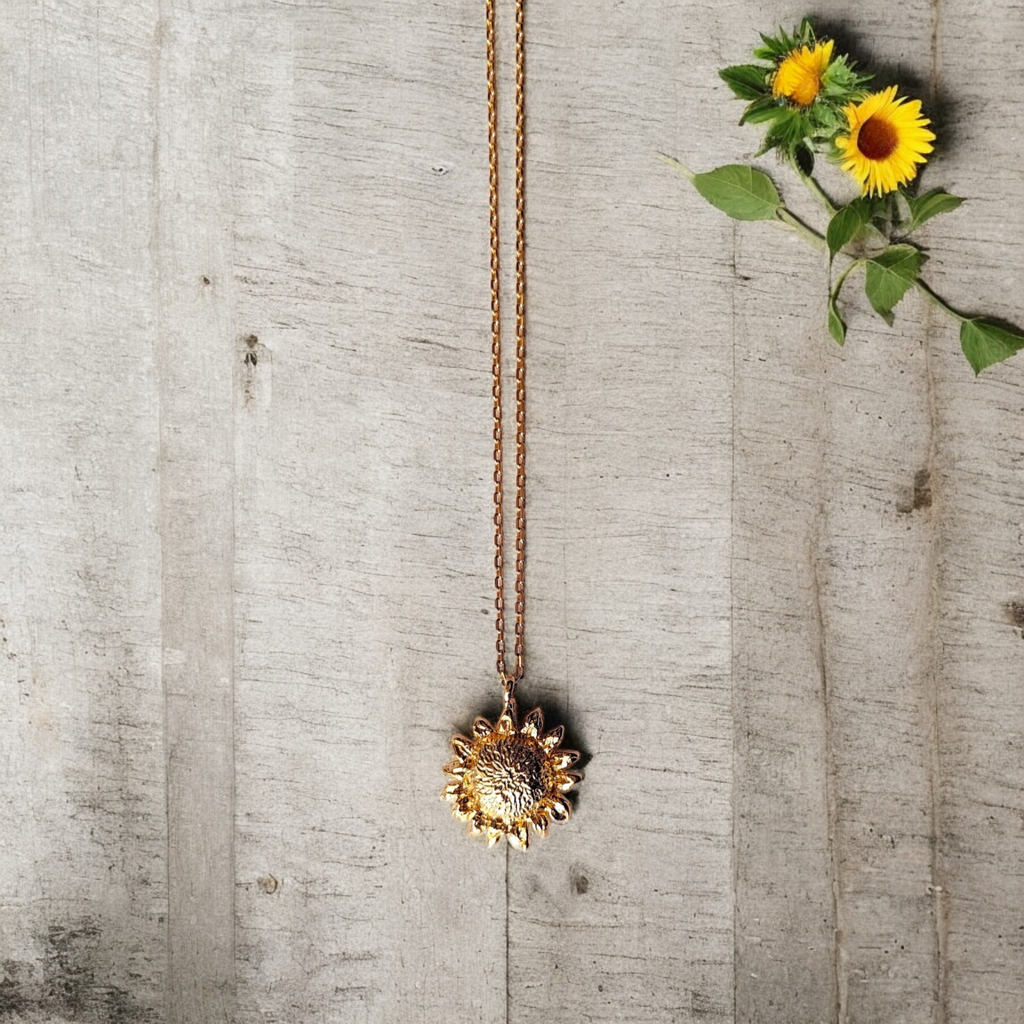 SUNFLOWER SILVER NECKLACE