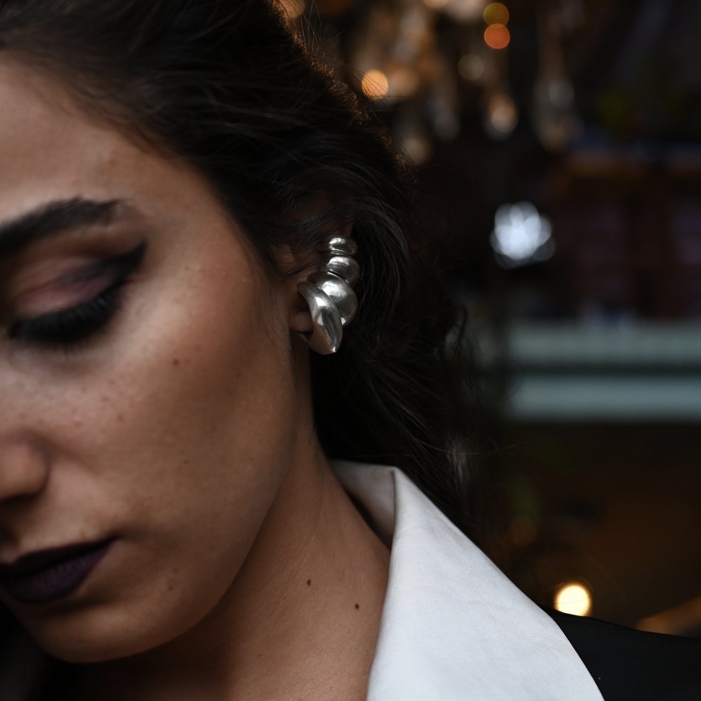 QUATRE-PILLAR SILVER EARCUFFS