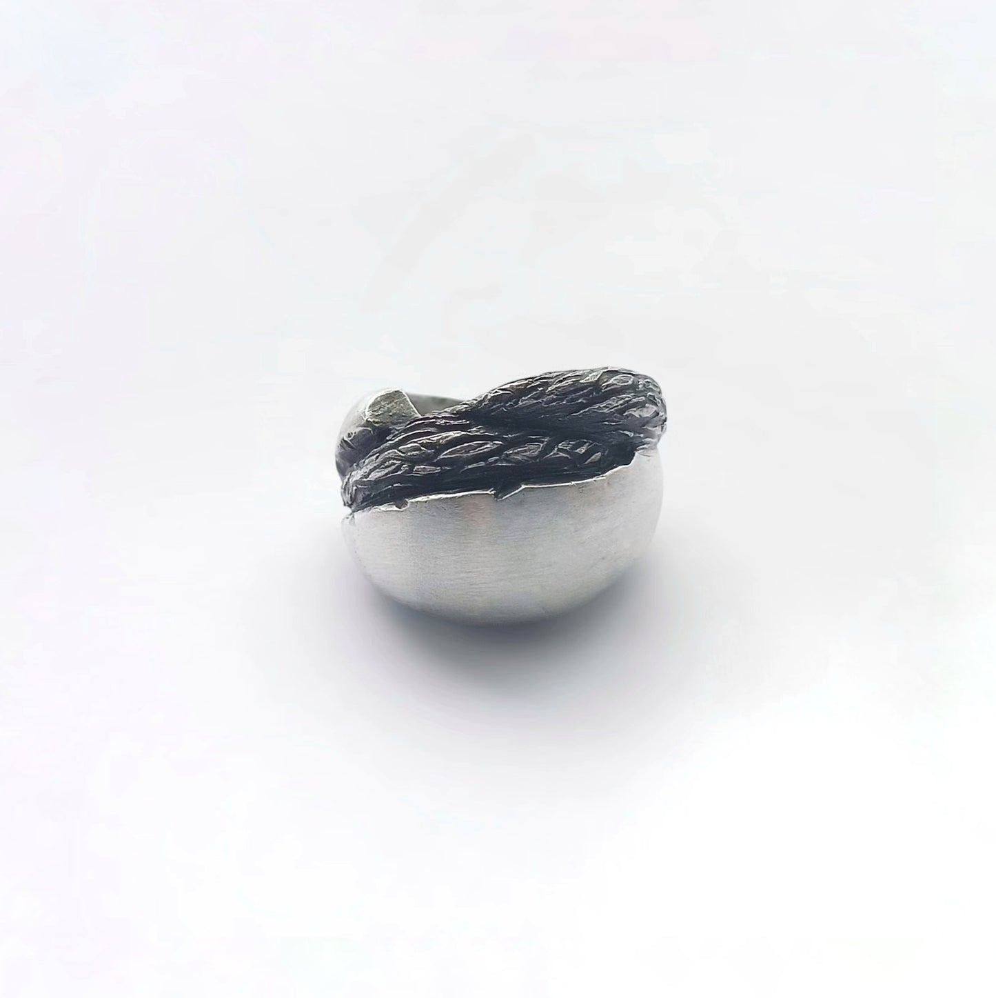 OLIVE WOOD SILVER RING
