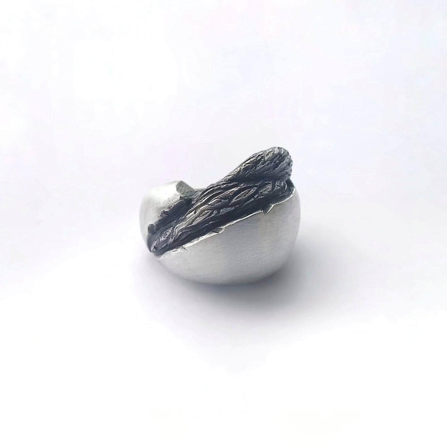 OLIVE WOOD SILVER RING