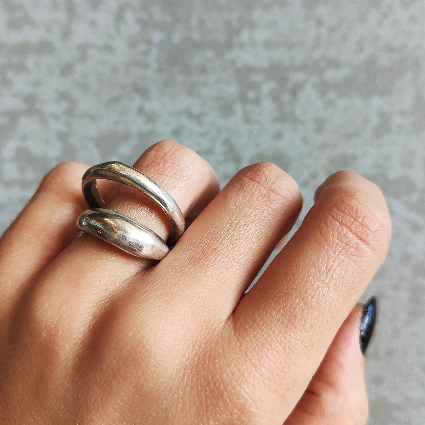 DOUBLE BAND SILVER RING