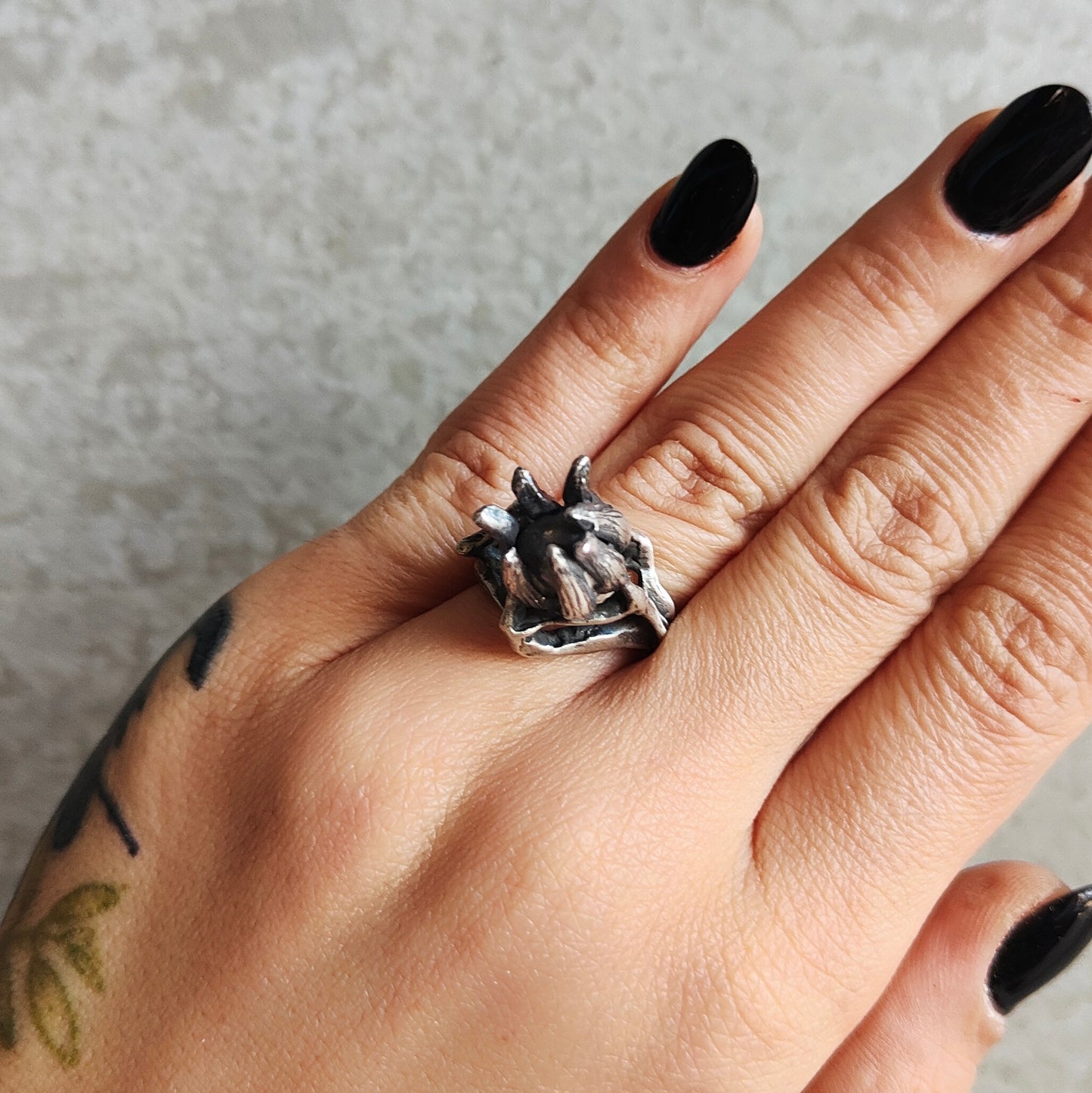 MYSTIC ROSE SILVER RING