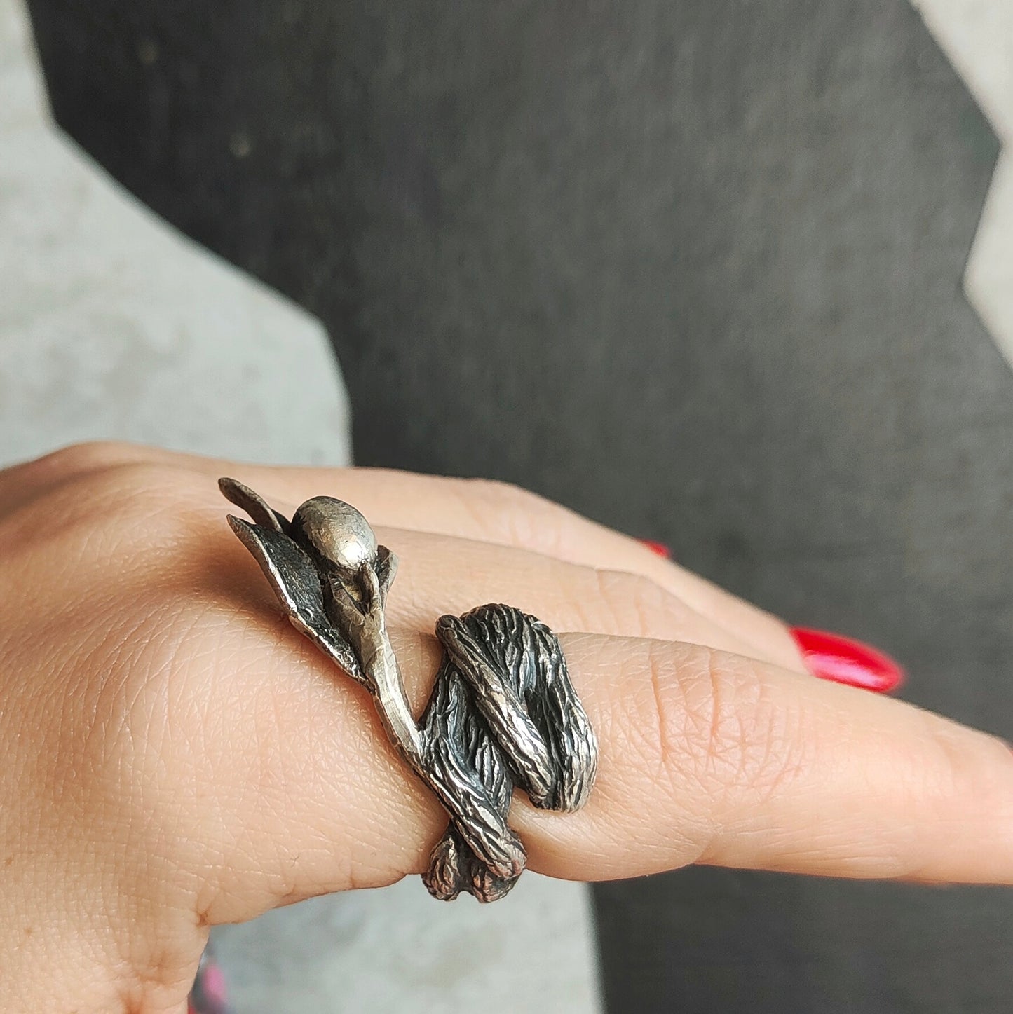 OLIVE SILVER RING