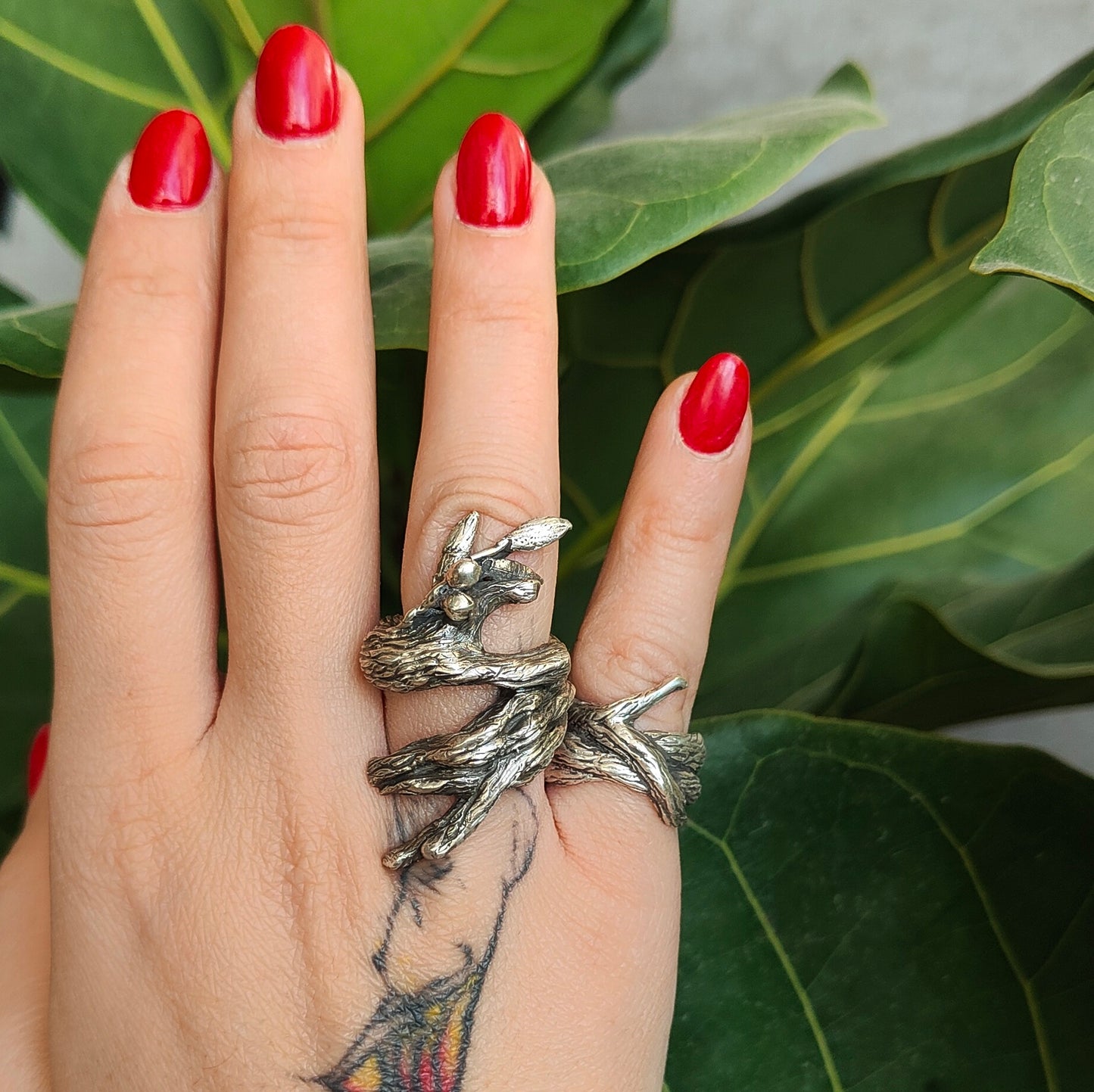 LAND OF OLIVES SILVER RING