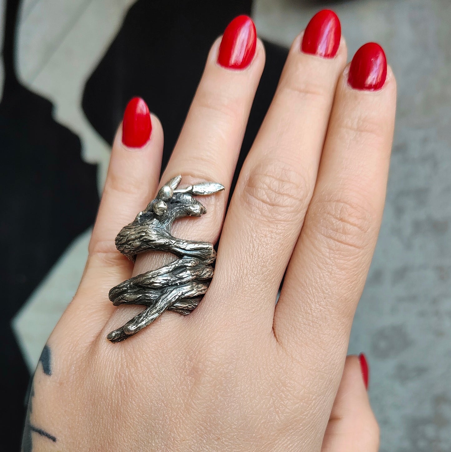 LAND OF OLIVES SILVER RING