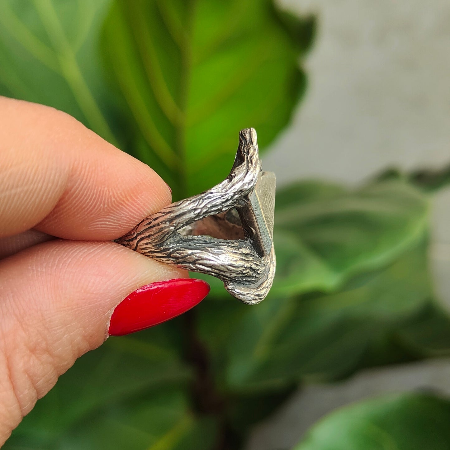 OLIVE WOOD SILVER RING IV