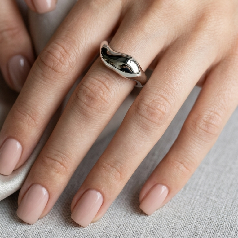 ONE-OFF SILVER PLATED RING 12