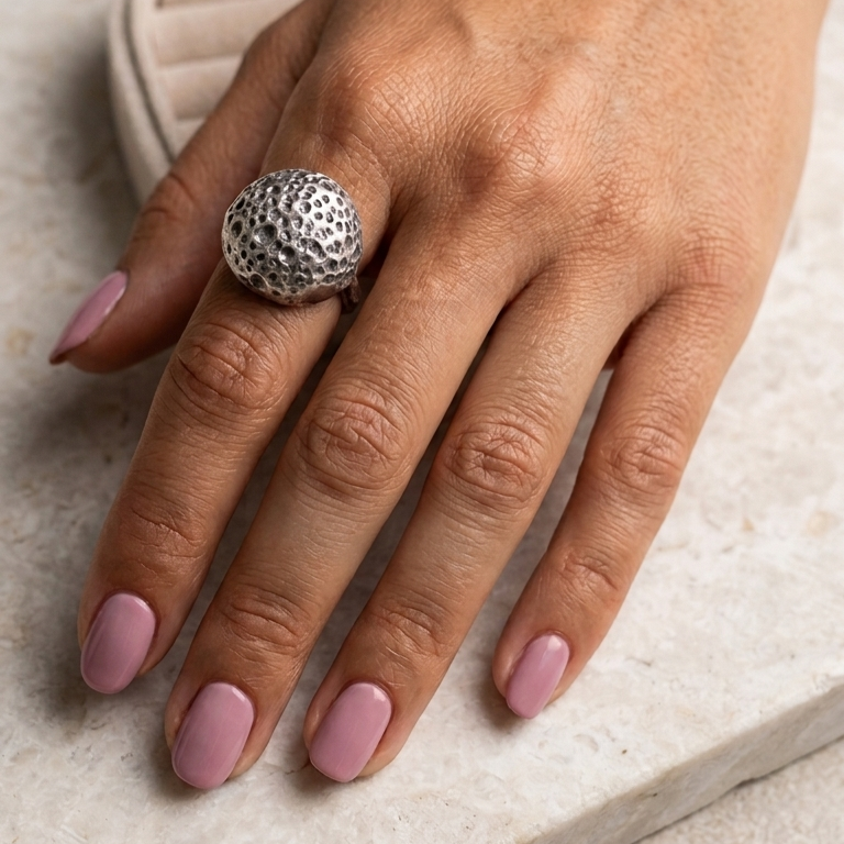 ONE-OFF SILVER PLATED RING 8