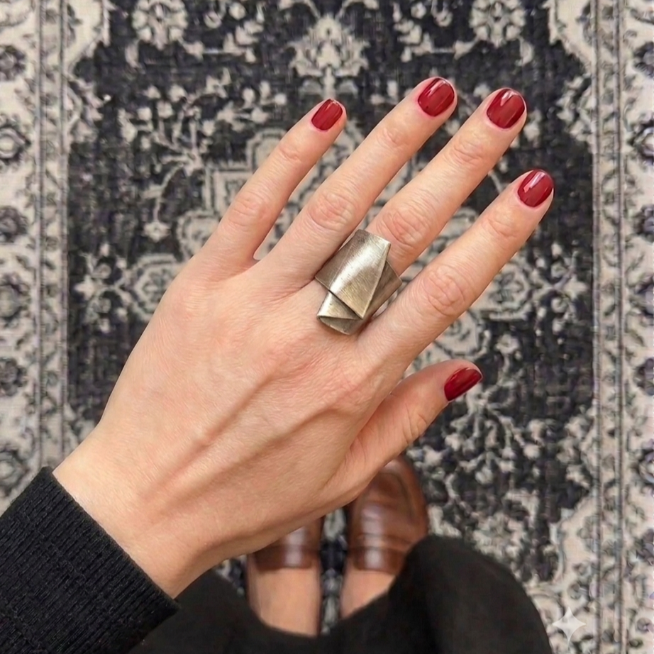 FOLDED SILVER RING