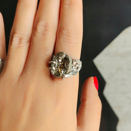 ONE-OFF PYRITE SILVER RING