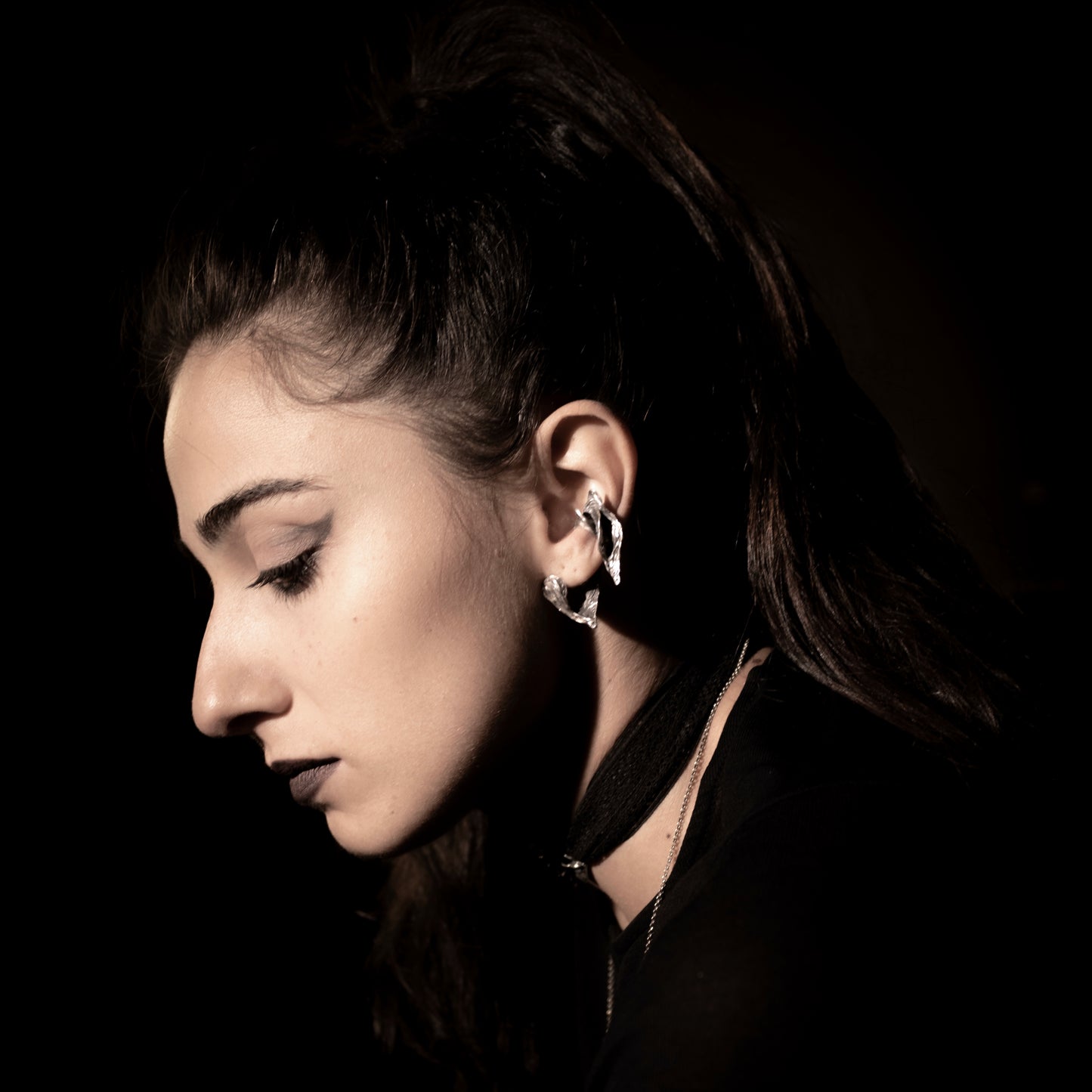 PUPA SILVER EAR-CUFF (left ear)