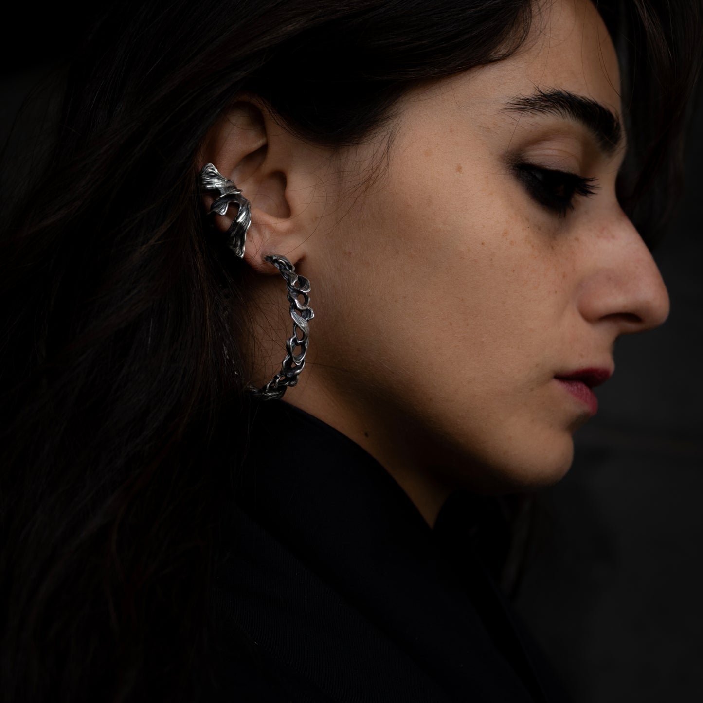 SYRIACA SILVER EAR-CUFF (right ear)