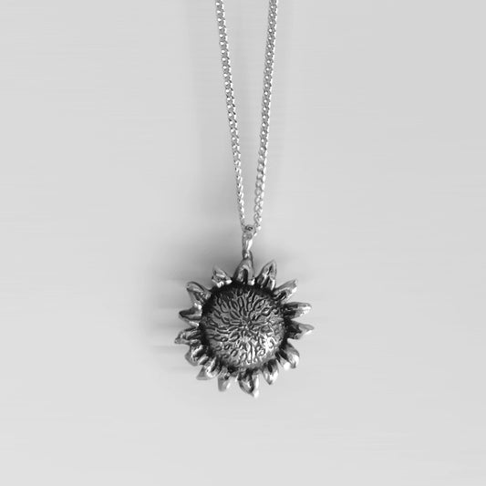 SUNFLOWER SILVER NECKLACE