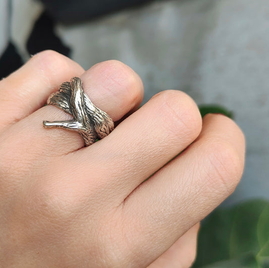 OLIVE WOOD SILVER RING III