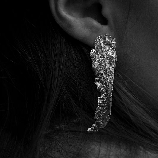 MYSTIC LEAF SILVER EARRINGS