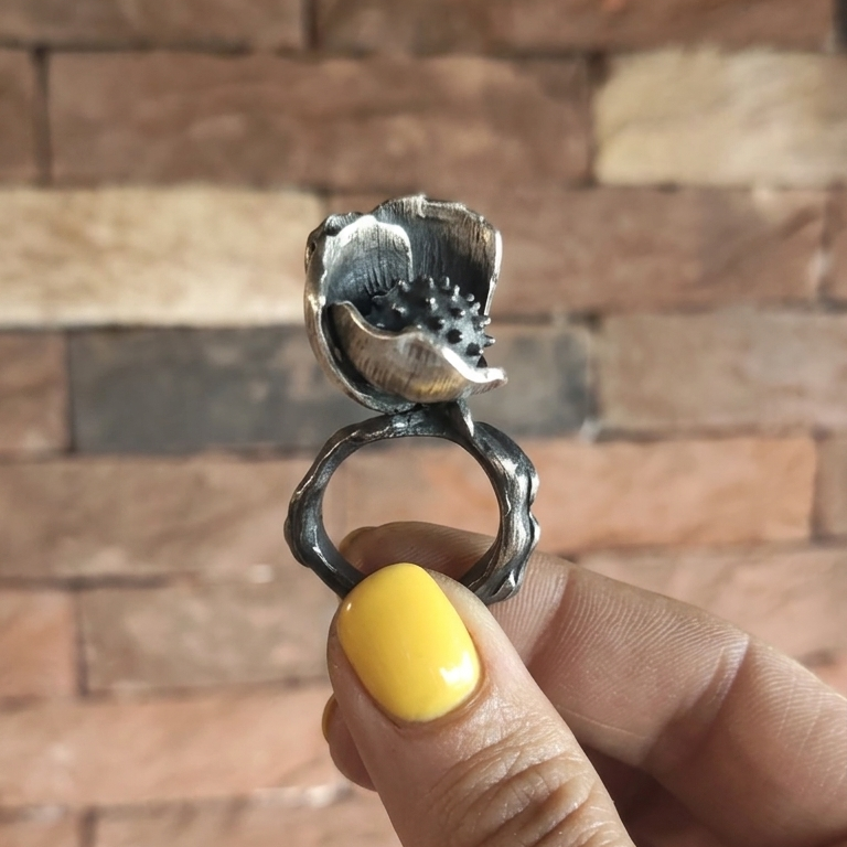 ONE-OFF SILVER PLATED RING 14