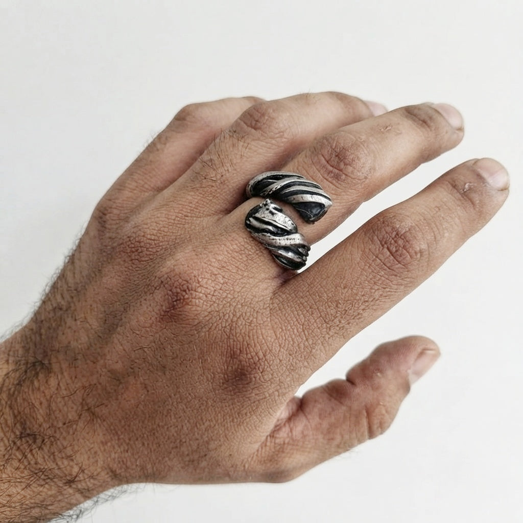 ROPE SILVER RING