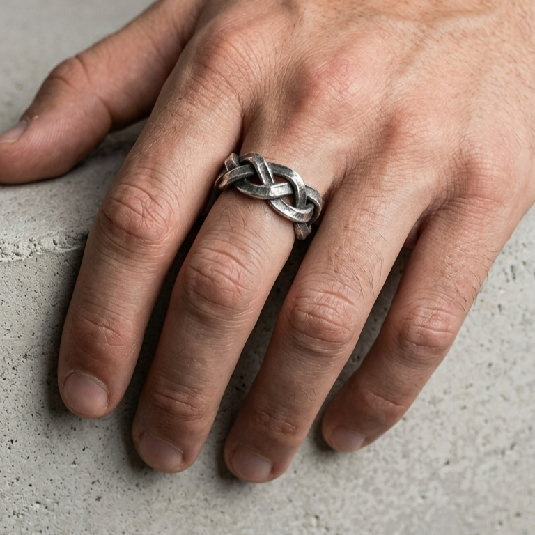 ONE-OFF SILVER PLATED RING 15