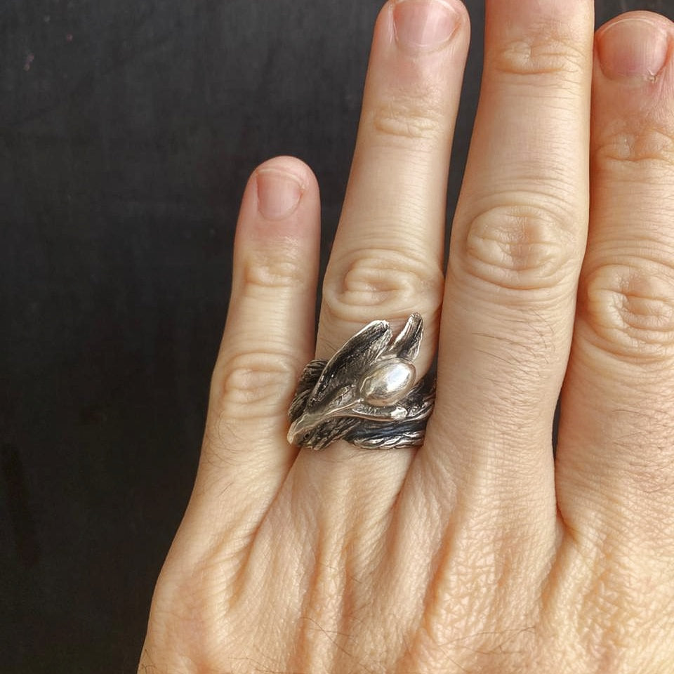 OLIVE SILVER RING
