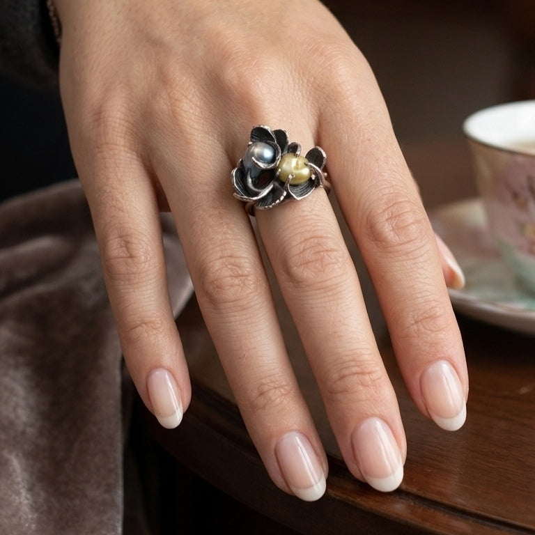 ONE-OFF SILVER PLATED RING 13