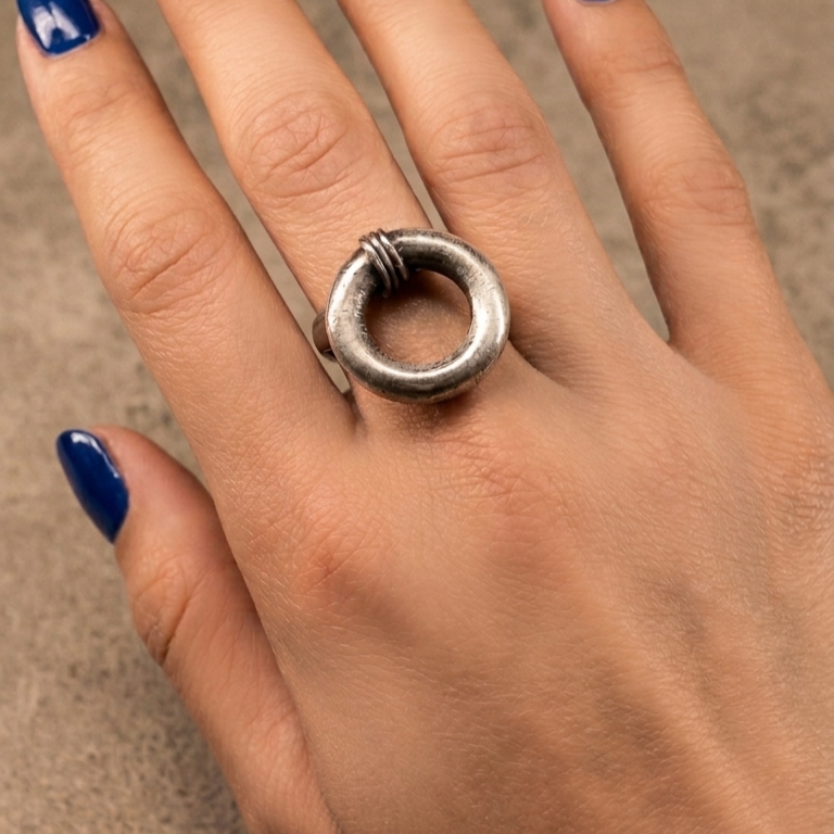ONE-OFF SILVER PLATED RING 11
